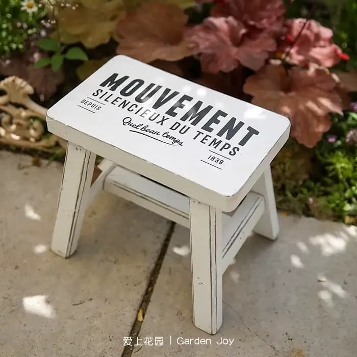 Banc de fleurs ancien en bois pour jardin et cour