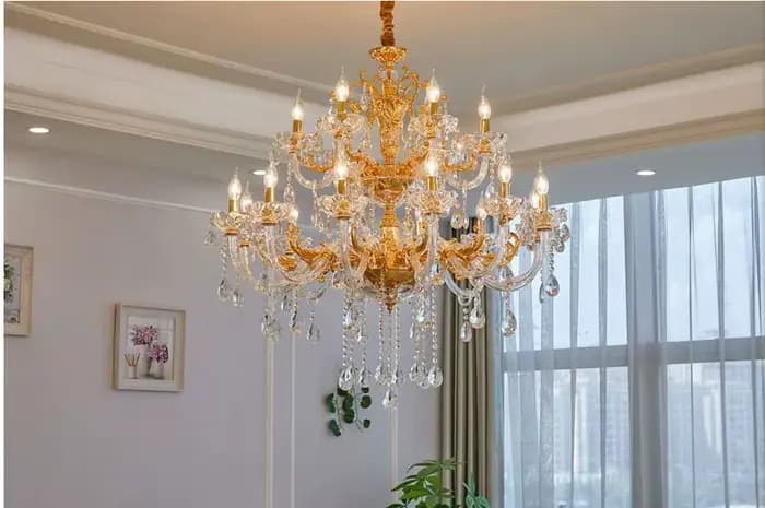 Lustres dorés pour salon, lampe de luxe européenne, lustres dorés modernes, livraison gratuite, garantie à 100%, E14