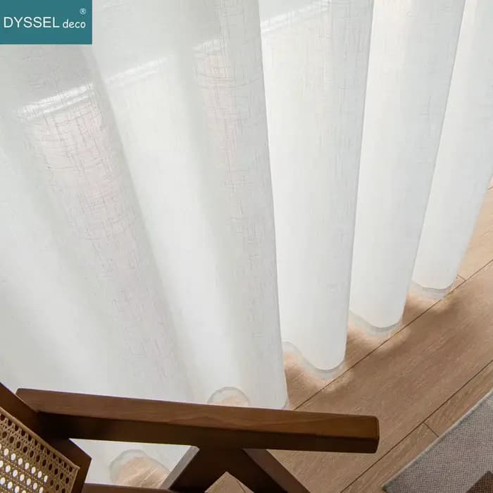 Décoration moderne, rideau en lin naturel uni, couleur blanche, style européen, idéal pour le salon et la chambre à coucher