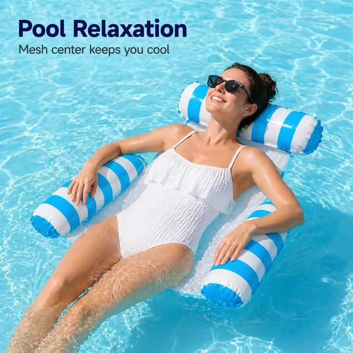 Hamac gonflable pour piscine avec centre en maille