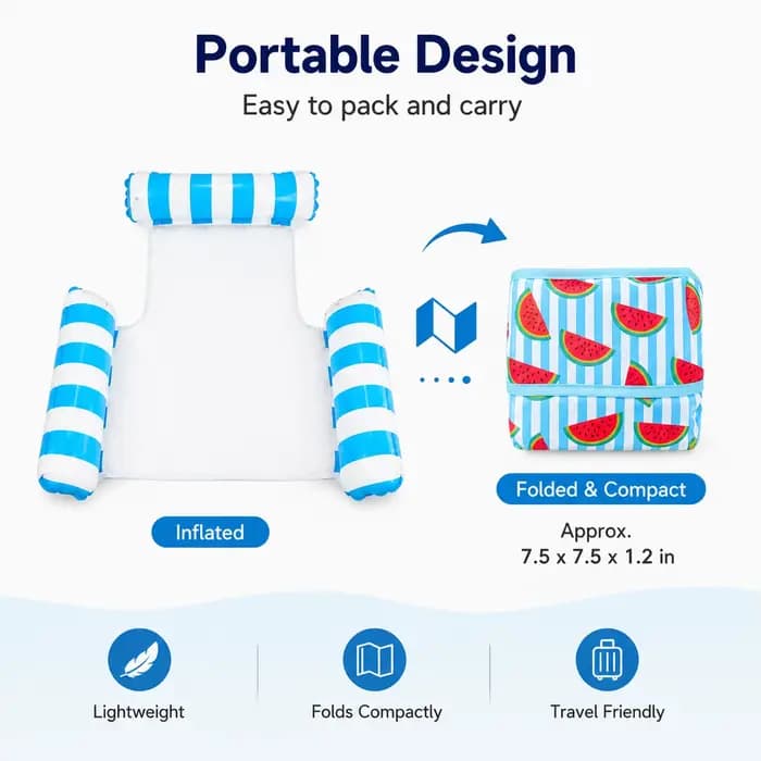 Hamac gonflable pour piscine avec centre en maille