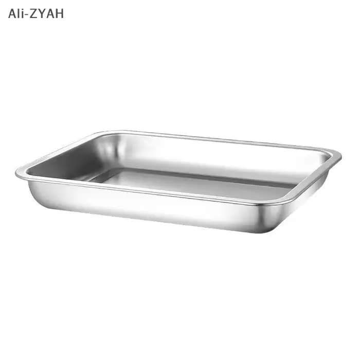 (YY) 1Pc 2025 nouveau Rectangle en acier inoxydable Barbecue thé stockage plateau de service vapeur saucisse plaque gril viande Restaurant ustensiles
