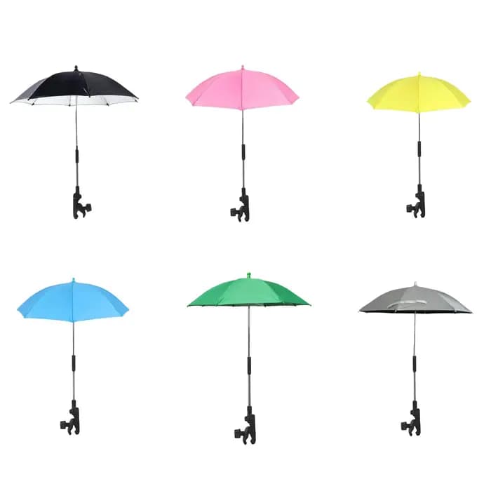Parasols de chaise de sport avec clip anti-soleil 360 ° Parasol réglable pour poussette de bébé