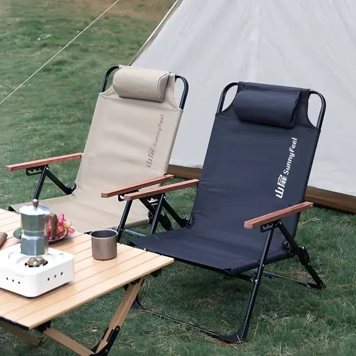 Chaise de camping à dossier haut