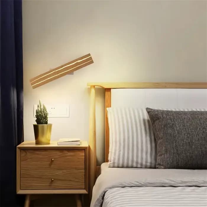 Applique Murale LED en Bois de Style Mars, Luminaire Décoratif d'Nik, Idéal pour une Chambre à Coucher, un Salon, une Cuisine ou un Bureau