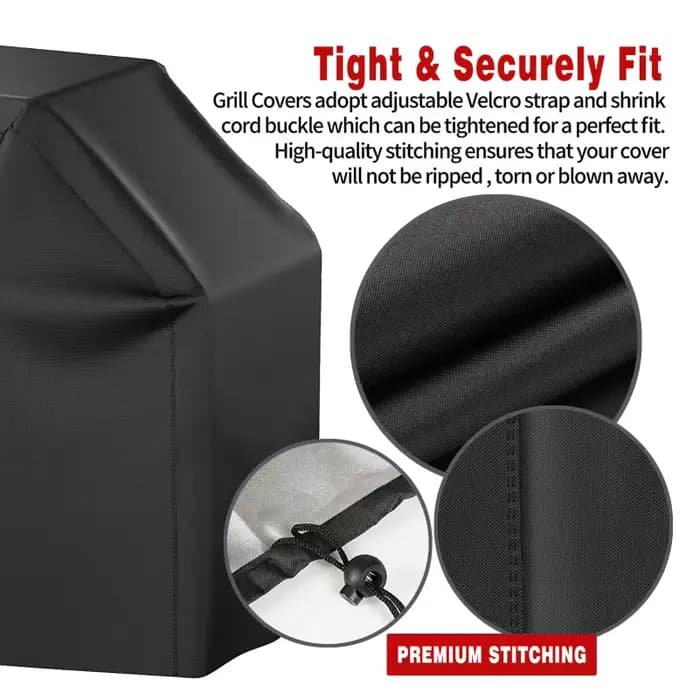 Housse de barbecue robuste et imperméable, noire, résistante à la chaleur et aux taches, pour barbecue à gaz, plusieurs tailles, protection extérieure pour barbecue