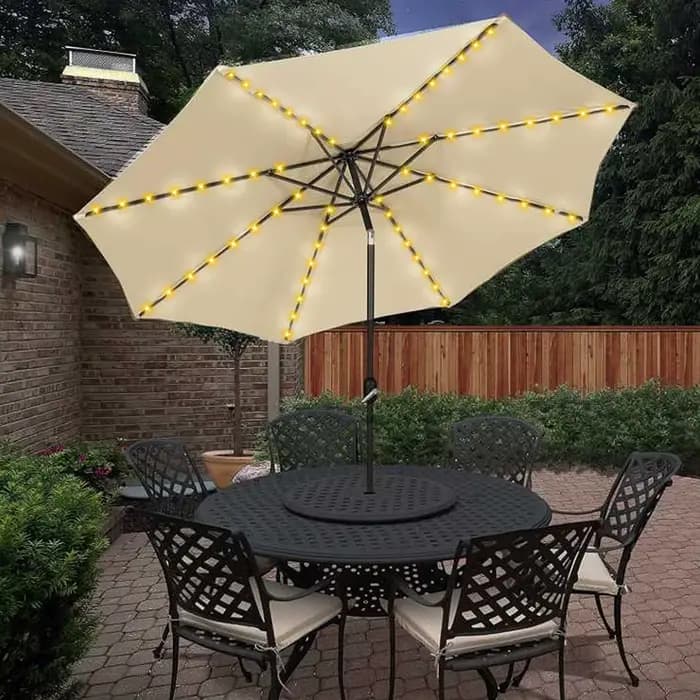 Lampe solaire pour parasol extérieur