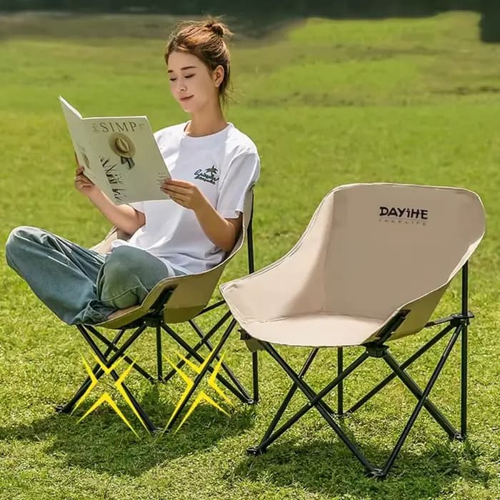 Plage lune Chaise pliante légère dossier haut extérieur Portable