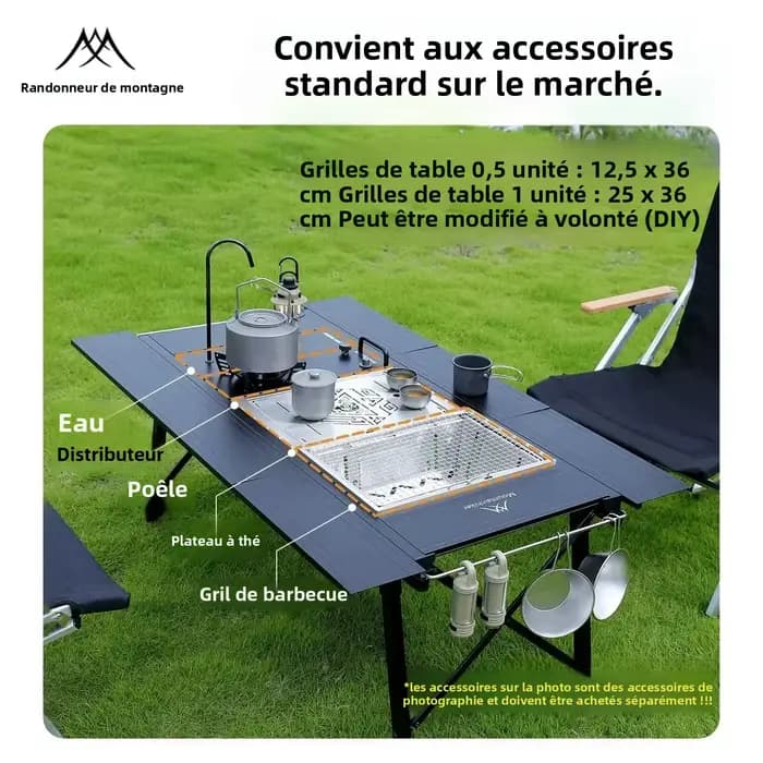 Table de camping pliante Mountainhiker IGT améliorée