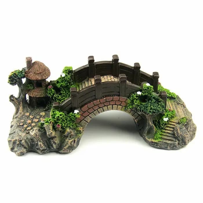 Ornements d'aquarium en résine de rocaille de pont Él, accessoires d'aquarium, arbre d'arbre, plante de faux faux poisson, ornement précieux