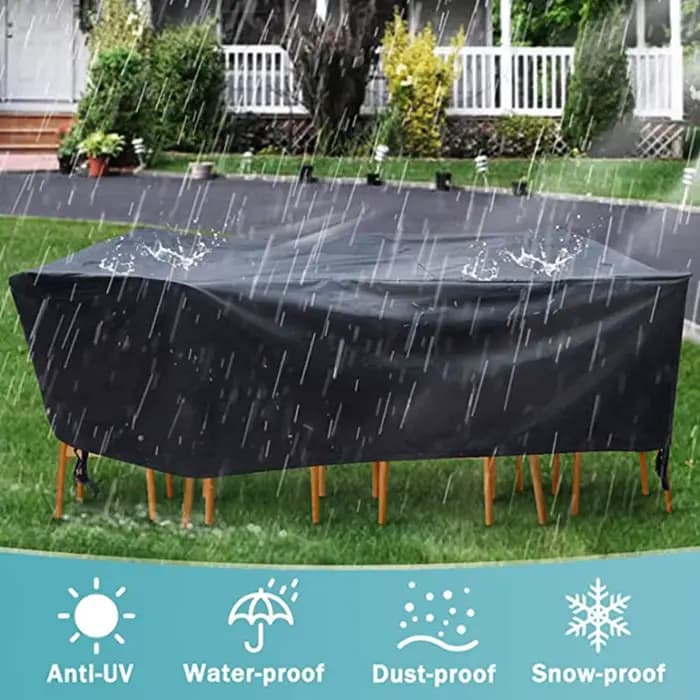 Différentes tailles extérieur jardin Patio grand rond étanche meubles protecteur Table chaise ensemble poussière