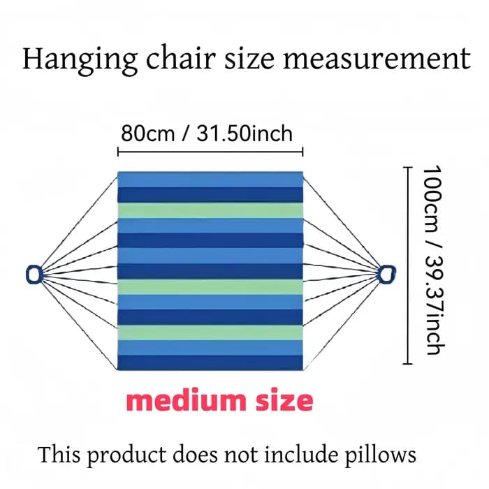 Fauteuil hamac suspendu confortable et portable 2-en-1 en tissu rayé durable – Indispensable pour le camping, le jardin et la détente