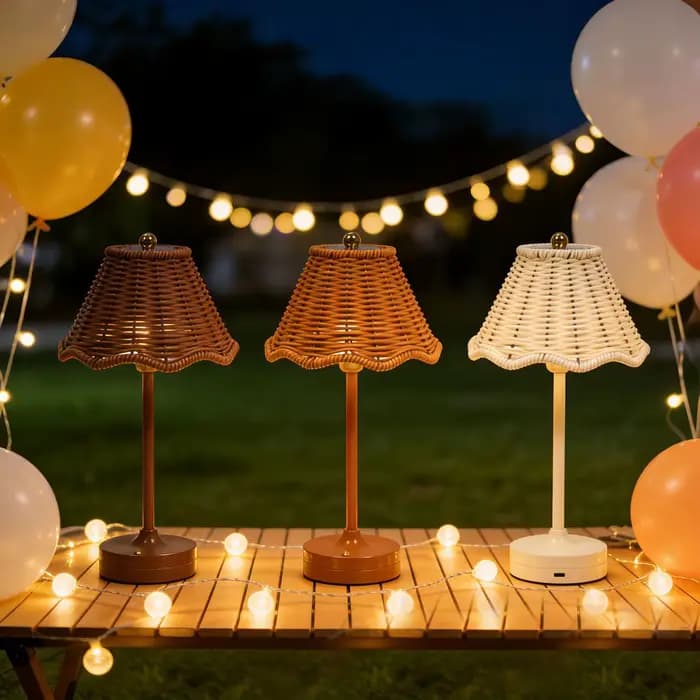 Lampes de table en rotin