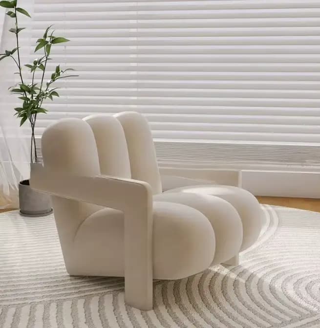 Fauteuil paresseux en crème