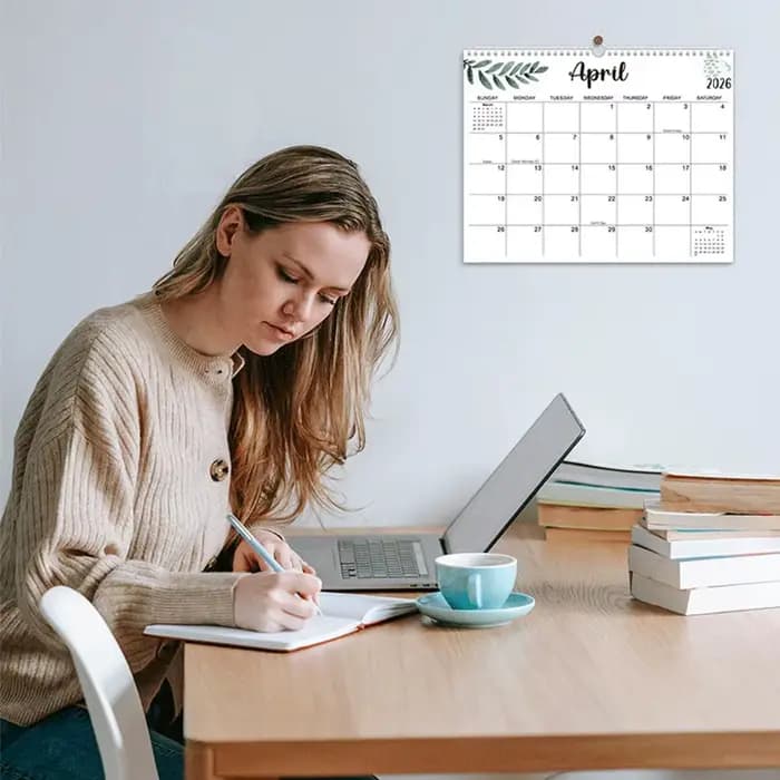 Calendrier mural 2027, planificateur mensuel de janvier 2026 à juin 2027, pour la planification quotidienne, calendrier suspendable et étanche