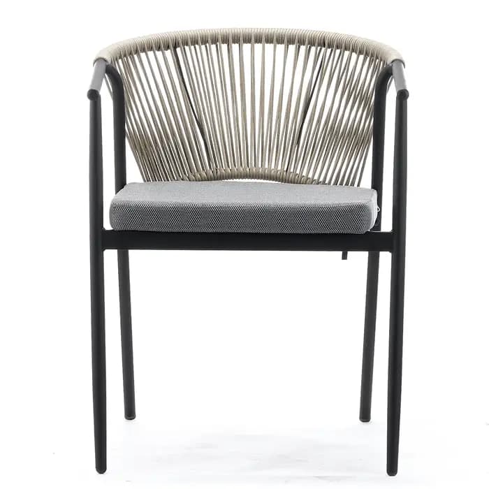 Chaise d'accoudoir de salle à manger avec cadre métallique