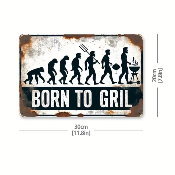 1PC Logo mural vintage en fer pour barbecue - Polyvalent
