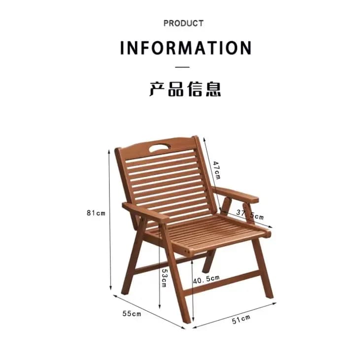 Chaise pliante extérieure portable maison bambou balcon jardin