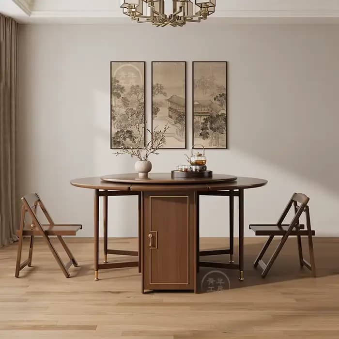 Table ronde pliable pour cuisine et patio