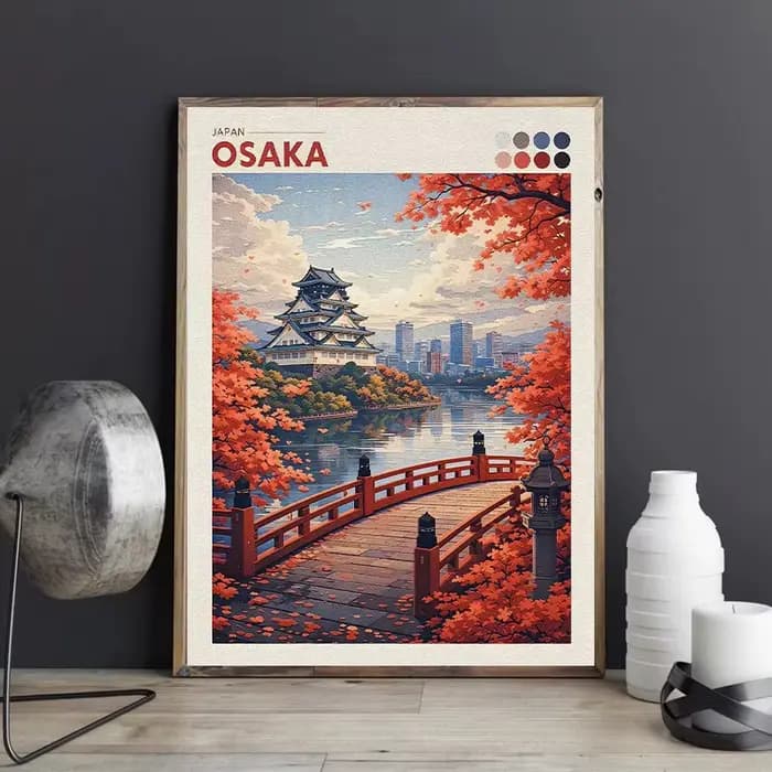 Affiche de paysage urbain japonais, Tokyo, Shizuoka, fleurs de cerisier, mont Fuji, automne, portail Torii, château d'Okayama, impression sur toile, décoration de salon