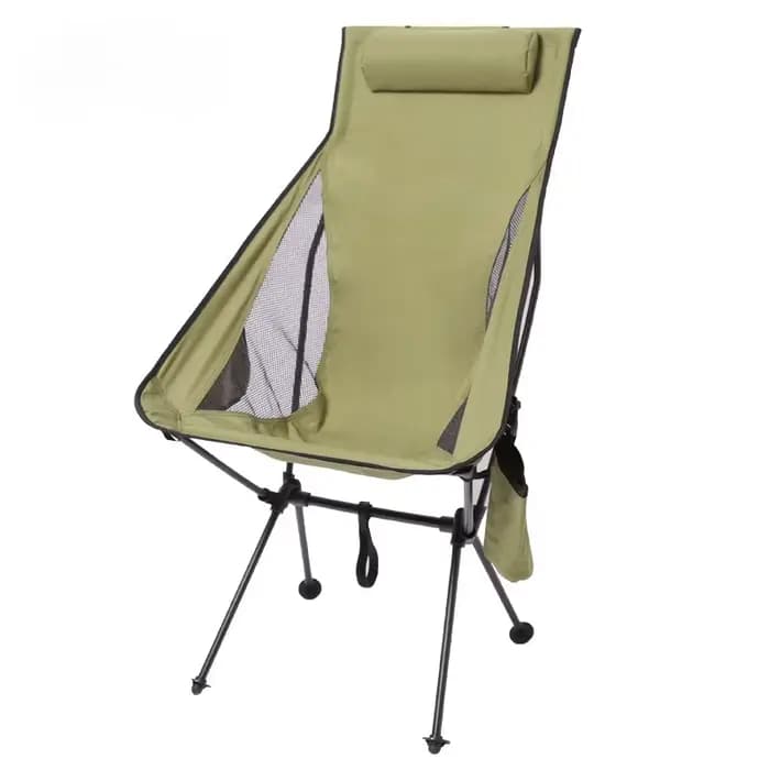 Chaise Moon, chaise pliante inclinable d'extérieur, chaise de pêche, sac porte-gobelet avec coussin, trois couleurs au choix