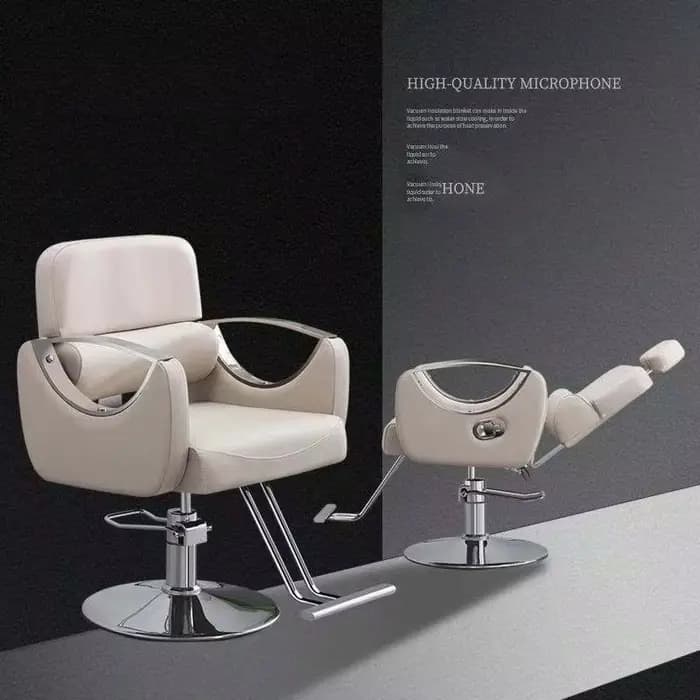 Ensemble de mobilier de salon de luxe en cuir PU et acier couleur or pour fauteuil de coiffeur et poste de miroir