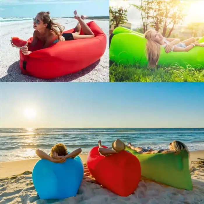 Canapé Gonflable Portable d'Extérieur, Lit Gonflable Pliable pour Plage, Parc, Festival de Musique sur l'Herbe, Fournitures de Camping, Cadeau d'Anniversaire