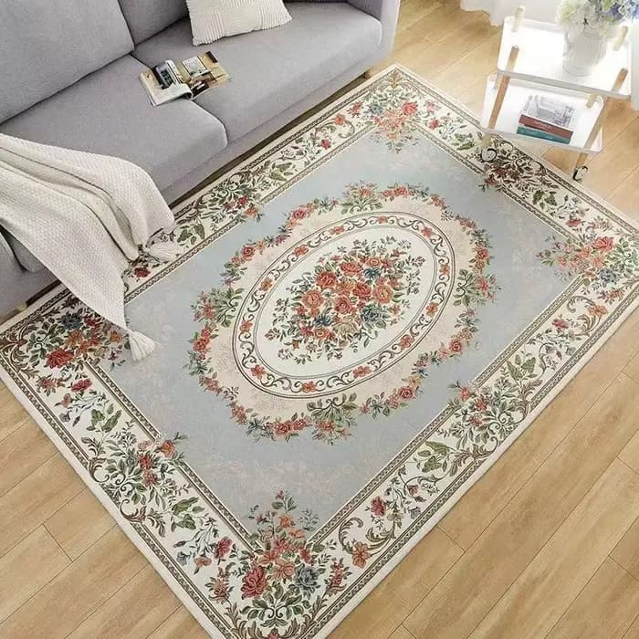 Tapis Floral élégant Vintage, doux et antidérapant, pour salon, chambre à coucher, salle à manger, bureau, tapis de sol traditionnel pour la maison