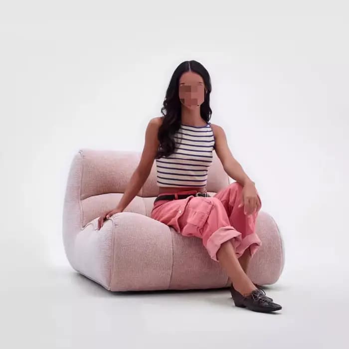 Fauteuil d'appoint crème style nordique moderne et minimaliste pour chambre