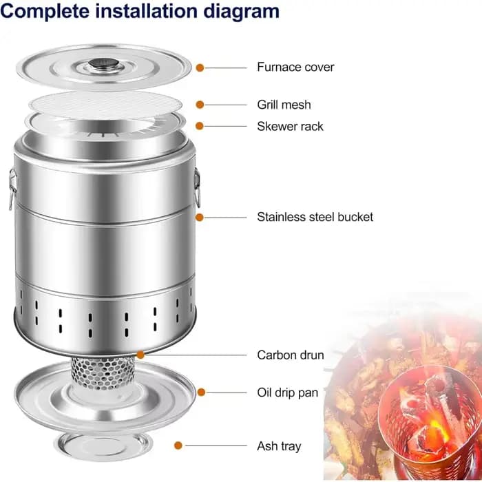 Grill enroulé en acier inoxydable