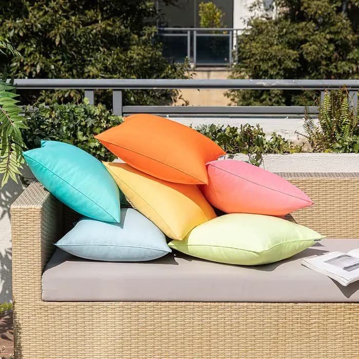 Housse de coussin imperméable couleur bonbon pour l'extérieur