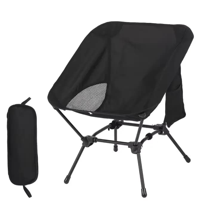 Chaise pliante carrée Stable à quatre coins: forme de croissant en tube de fer léger