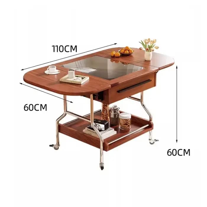 Tables basses rustiques Premium, rangement esthétique classique, Tables basses pliables, Design à roulettes, meubles de Salon Basse