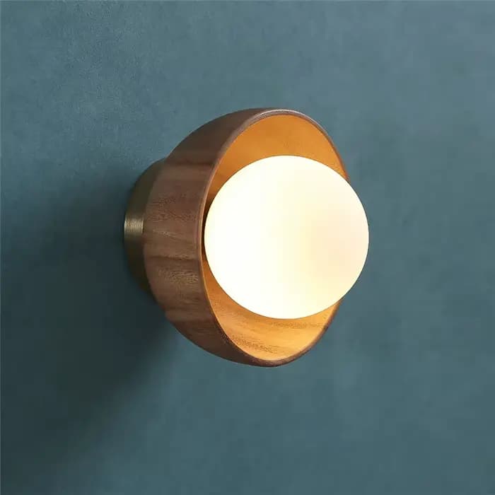 Applique murale moderne en bois couleur rondin nordique plafonniers en bois de noyer pour allée couloir passerelle escaliers Surface éclairage de plafond G9