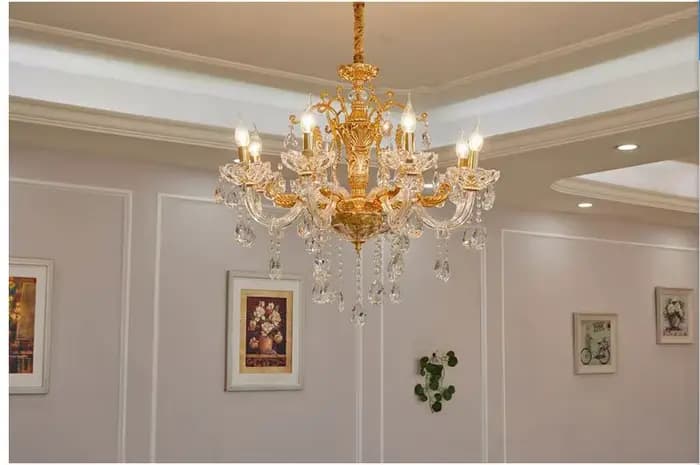 Lustres dorés pour salon, lampe de luxe européenne, lustres dorés modernes, livraison gratuite, garantie à 100%, E14