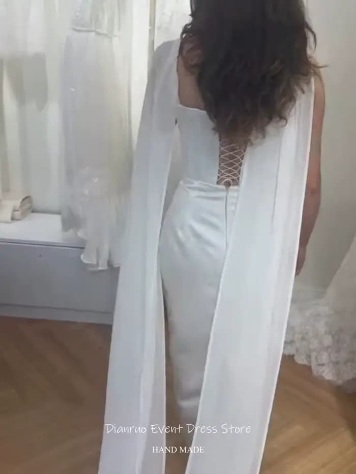 Robes de mariée Dianruo 3D en satin avec appliqués floraux, sans manches, robe de bal, robes de soirée personnalisées