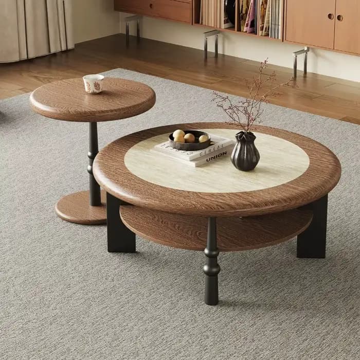 Tables basses rondes en bois