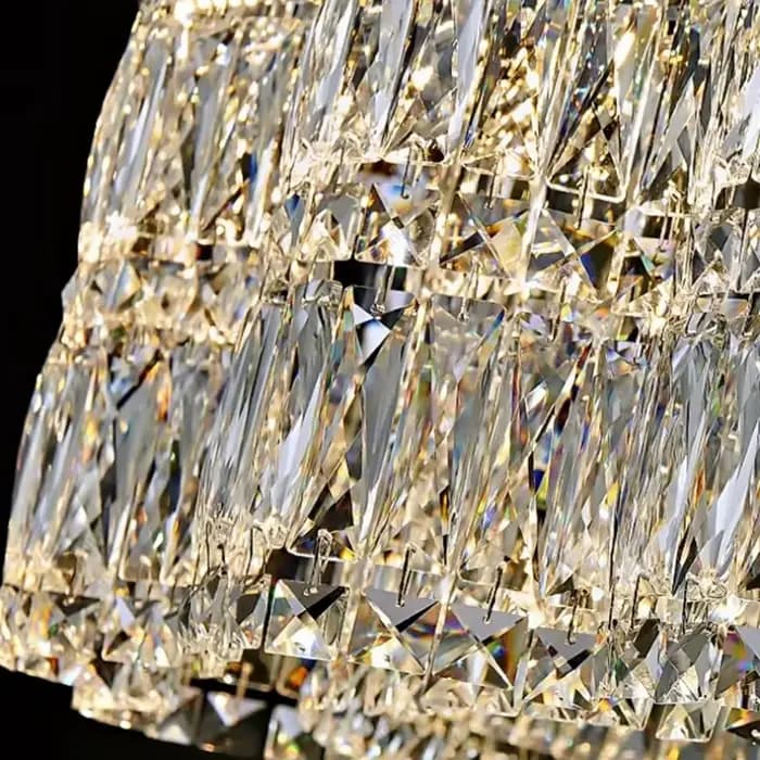Lustre en cristal circulaire doré moderne pour salon chambre éclairage suspendu de luxe salle à manger lampes décoratives luminaire