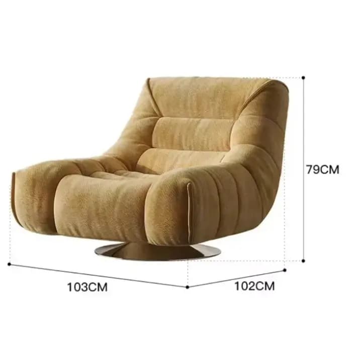 Fauteuil pivotant en chenille de luxe italien