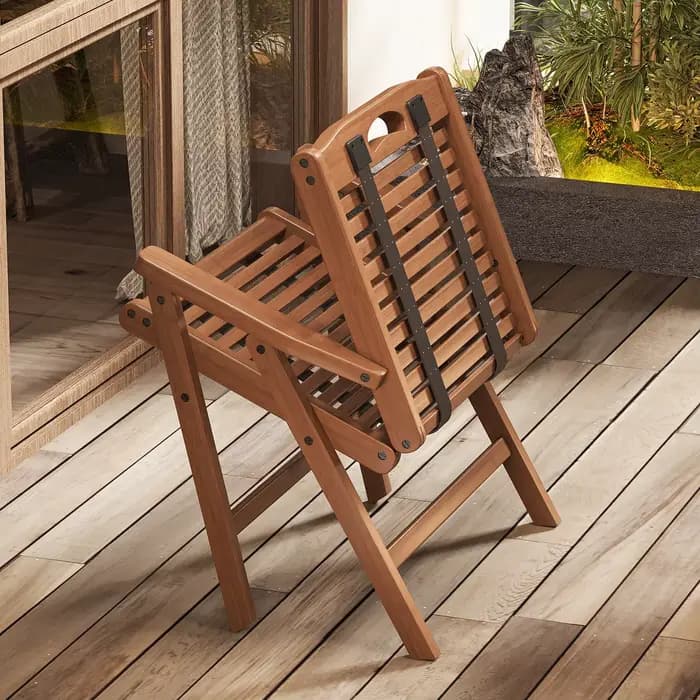 Chaise pliante extérieure portable maison bambou balcon jardin