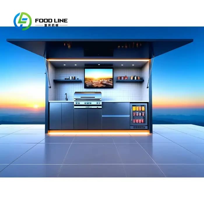 Cuisine extérieure compacte chic personnalisable pour balcon