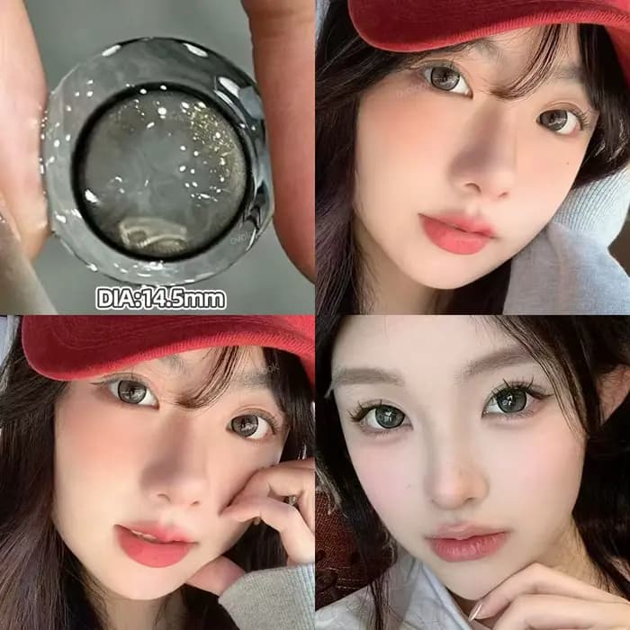 OVOLOOK-2pcs lentilles grises lentilles de Contact colorées sur Prescription pour les yeux myopie lentilles de couleur des yeux élèves de beauté lentille bleue naturelle