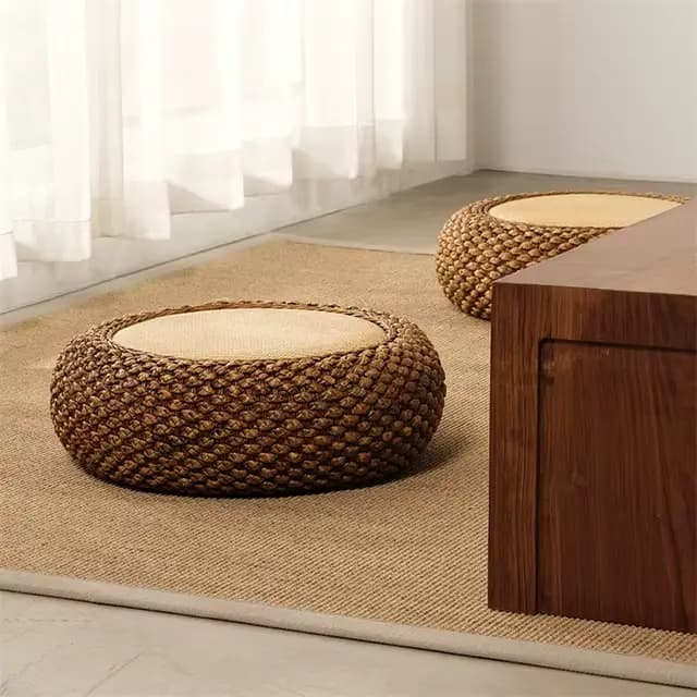 Coussin futon épais en rotin tissé à la main