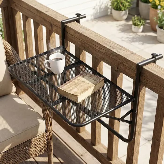 Table pliante pour balustrade de balcon