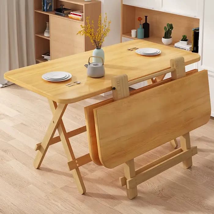 Table pliante rectangulaire en bois massif