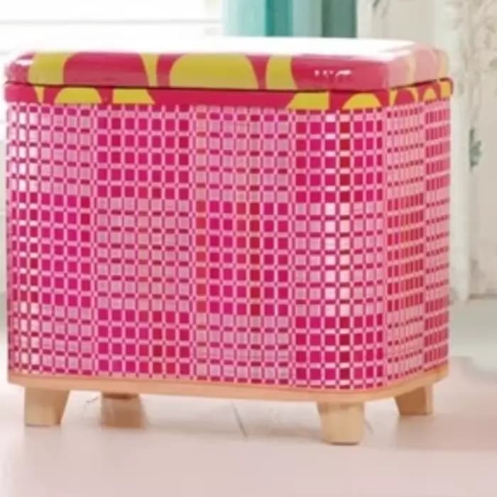 Tabouret de rangement tissé en bambou écologique