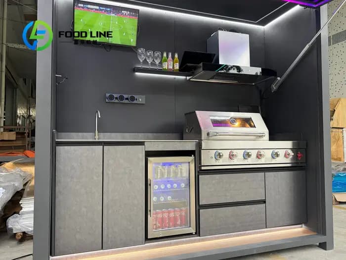 Pergola, cuisine mobile robuste