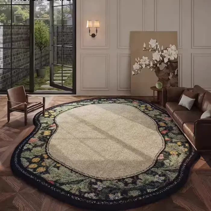 Tapis de salon vintage, résistant aux taches et à l'usure, tapis de sol irrégulier pour chambre à coucher, tapis de chevet, tapis de grande taille, décoration intérieure 양탄자