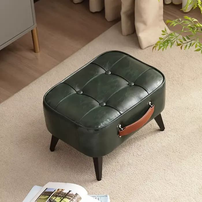 Repose-pieds ottoman en similicuir tendance