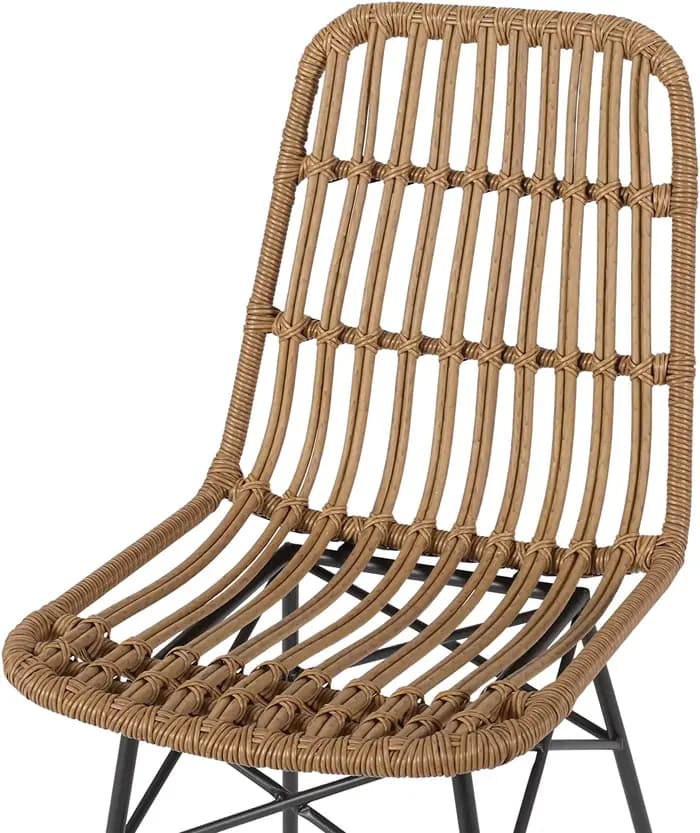 Balcon jardin salle à manger fauteuil tissé chaise en osier fer Pe rotin plastique vente en gros empilable mobilier d'extérieur moderne